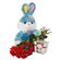 red roses with plush toy and chocolates. Kazakhstan